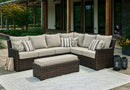 Brook Ranch - Sofa Sectional, Bench With Cushion (Set of 3) - Brown