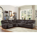 Saul - Power Motion Leather-Aire Sectional Sofa - Espresso