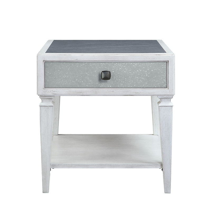 Katia - End Table - Rustic Gray & Weathered White