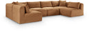 Shaggy - Fabric 6 Piece Modular U-Shaped Armless Sectional