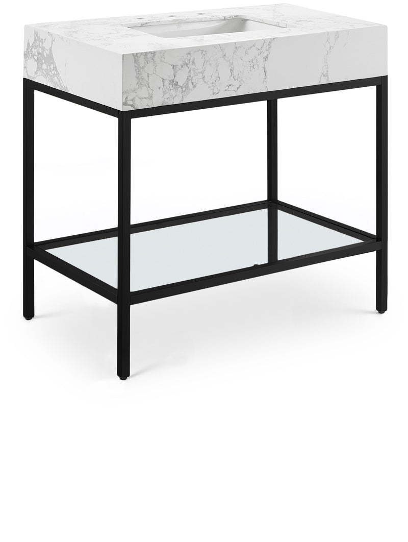 Marmo - Engineered Marble Bathroom Vanity With Black Base