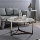 Zaidee - Round Coffee Table - Sintered Stone & Champagne
