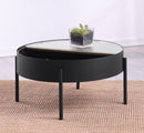 Ozella - Round Table With Hidden Storage Sandy