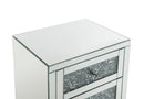 Noralie - 26" Accent Table With Faux Diamonds - Mirrored