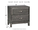 Caitbrook - Two Drawer Night Stand - Gray