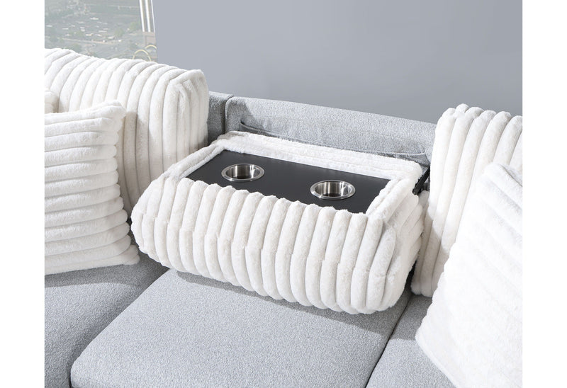 U0204 - Reversible Pullout Sofa Bed - Light Gray / White