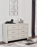 Zyniden - Six Drawer Dresser - Silver