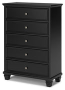 Lanolee - Five Drawer Chest - Black