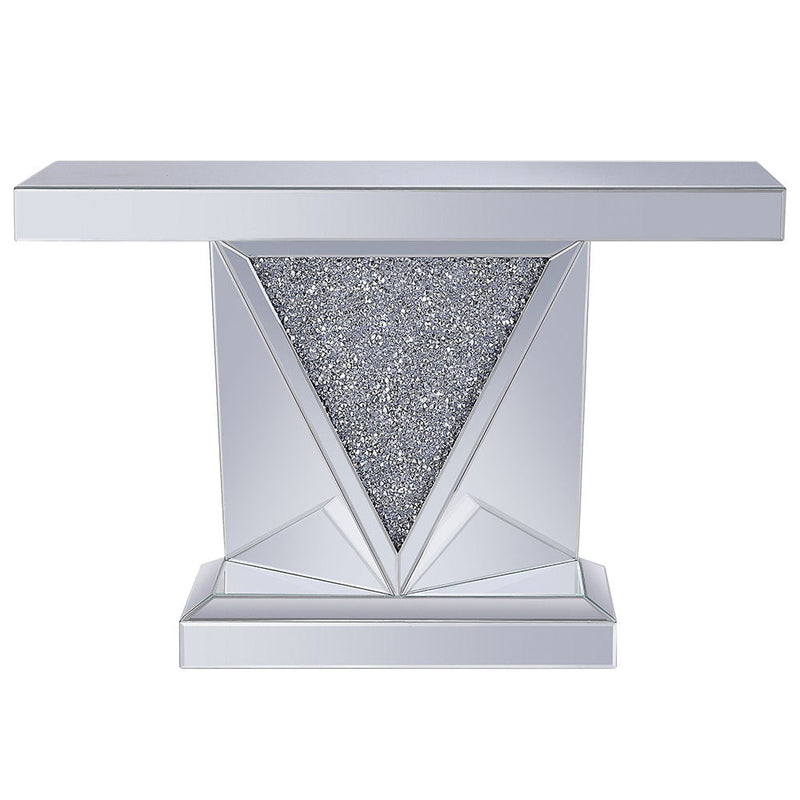 Noralie - 31"H Console Table - Mirrored & Faux Diamonds