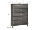 Caitbrook - Five Drawer Chest - Gray