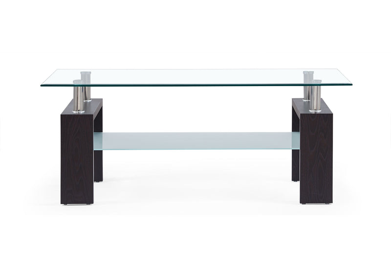 T646 - Coffee Table - Clear / Dark Brown