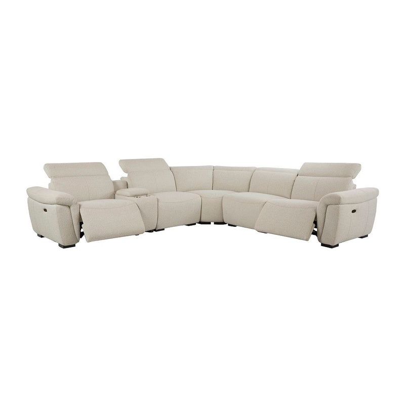 Dayana - Power Motion Sectional Sofa - Beige Boucle