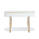 Daveigh - Sofa Table - White High Gloss & Gold