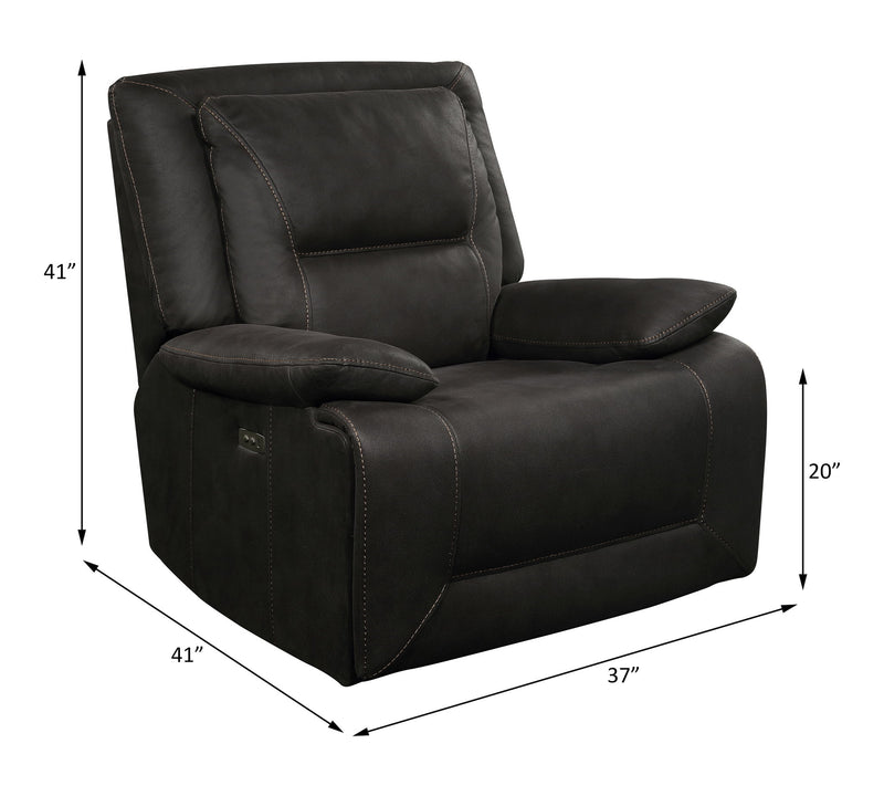 Neely - Power Motion Glider Recliner - Charcoal Fabric