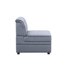 Bois II - Modular Armless Chair - Gray Velvet