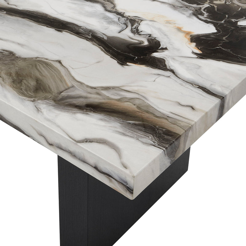 Vega - Faux Marble Dining Table - White / Black