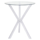 Denali - Round Glass Top Bistro Bar Table - Chrome