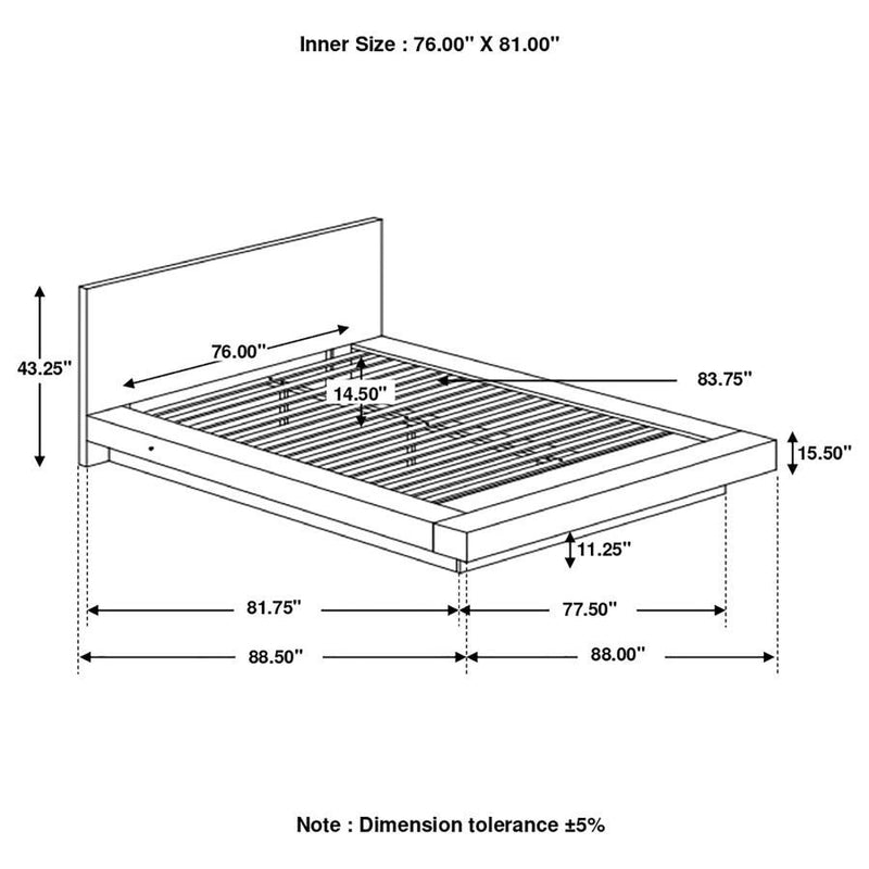 Jessica - Wood LED Panel Bed