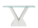 Noralie - Console Table - Clear Glass, Mirrored & Faux Diamonds