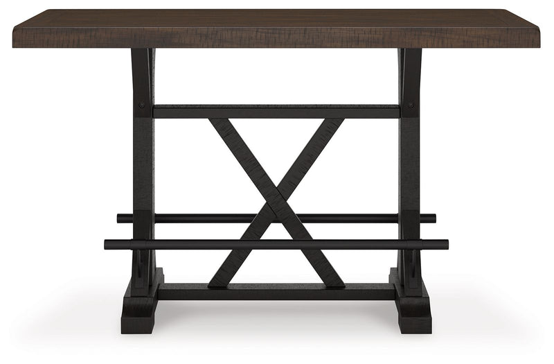 Valebeck - Rect Dining Room Counter Table With Wine Rack