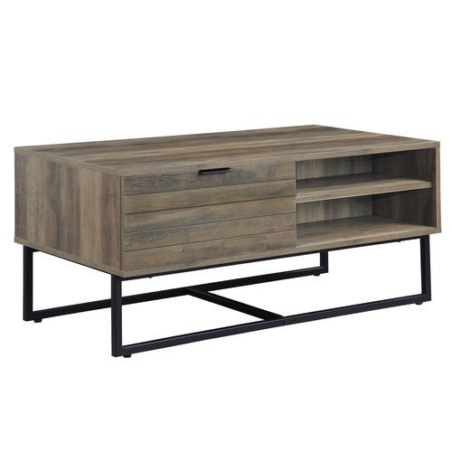 Homare - Accent Table - Rustic Oak & Black Finish