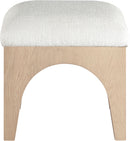 Lawson - Chenille Fabric Ottoman - Natural Base