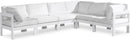 Nizuc - Outdoor Patio 6 Piece Modular Sectional With White Frame