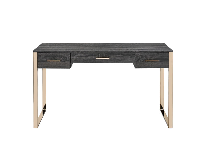 Perle - Vanity Desk - Champagne Gold & Black Finish