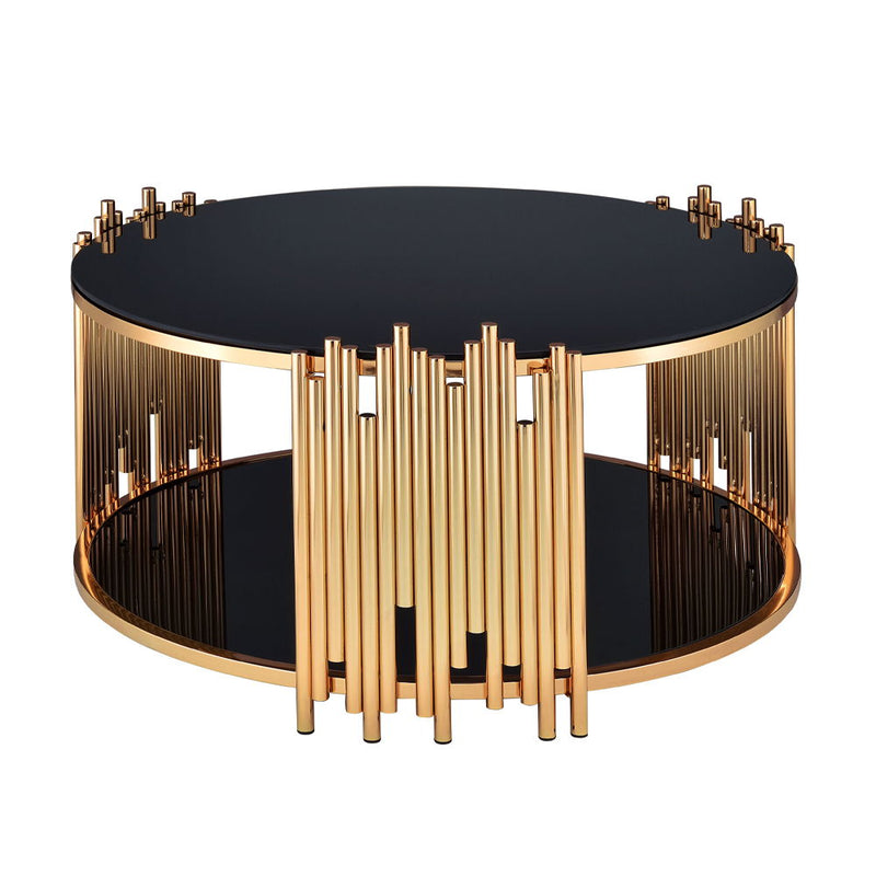 Tanquin - Coffee Table - Black Glass & Gold