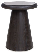 Bracken - Round End Table - French Black