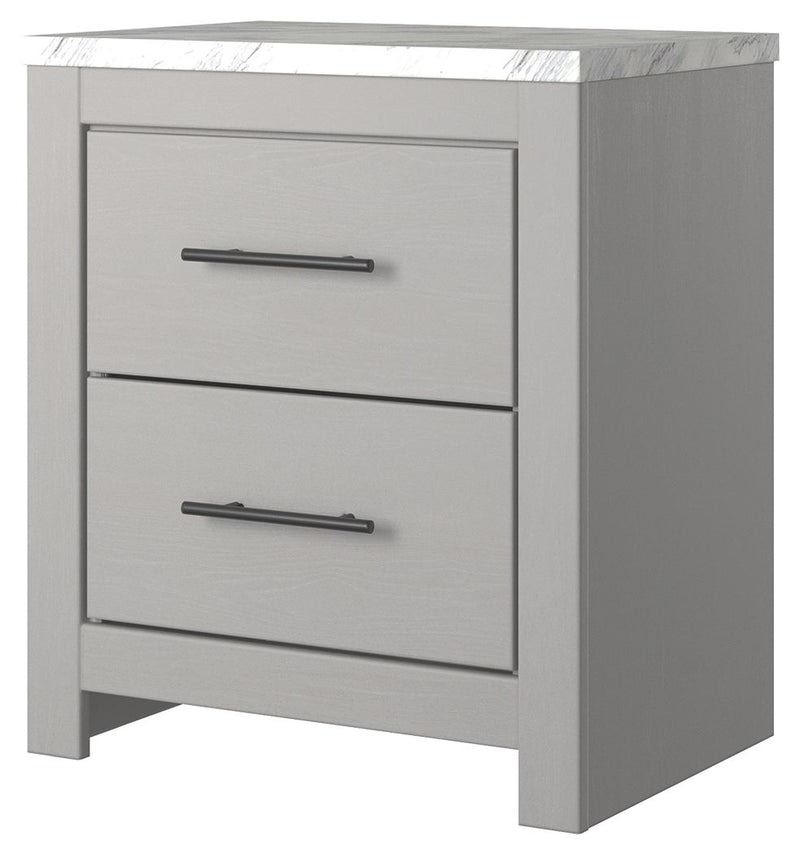 Cottonburg - Light Gray / White - Two Drawer Night Stand