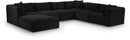 Shaggy - 7 Piece Modular U-Shaped Sectional With Ottoman