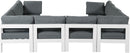 Nizuc - Outdoor Patio 8 Piece Modular Sectional With White Frame