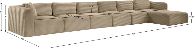 Shaggy - Fabric 6 Piece Modular Sectional With Chaise