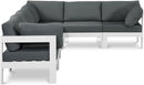 Nizuc - Outdoor Patio 6 Piece Modular Sectional With White Frame