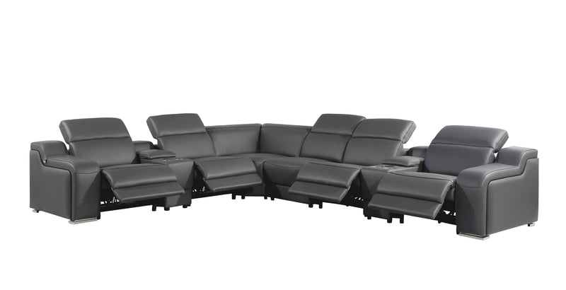 1116 - Power Reclining Italian Leather Sectional