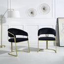 Fallon - Side Chair - Black Velvet & Mirrored Gold