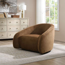 Zoey - Accent Chair With Swivel - Chocolate Suede