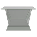 Taffeta - Glass Top Mirrored Acrylic Table