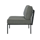 Rajni - Patio Armless Chair - Gray Fabric & Black