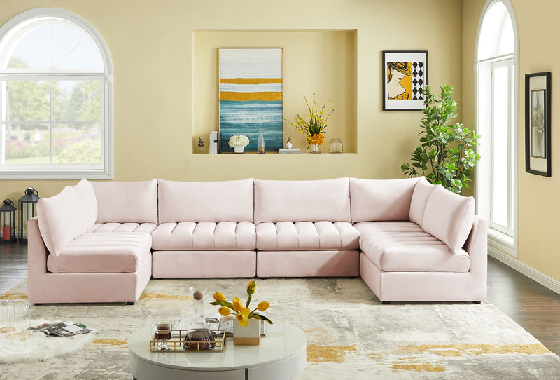 Jacob - Modular Sectional 6 Piece - Pink