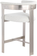 Romeo - Boucle Counter Stool With Silver Base (Set of 2)