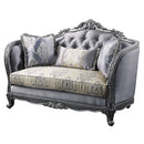 Ariadne - Loveseat With 3 Pillows - Fabric & Platinum