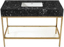 Marmo - Engineered Marble Bathroom Vanity With Gold Base