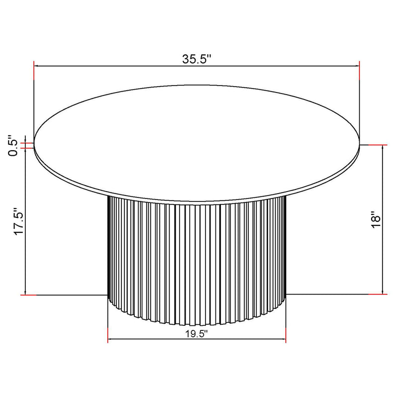 Rowena - Round Sintered Stone Coffee Table - White Faux Marble