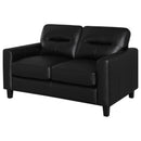 Scotland - Faux Leather Upholstered Track Arm Loveseat