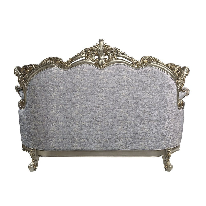 Miliani - Loveseat With 3 Pillows - Fabric & Antique Bronze