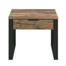 Aflo - End Table - Weathered Oak & Black