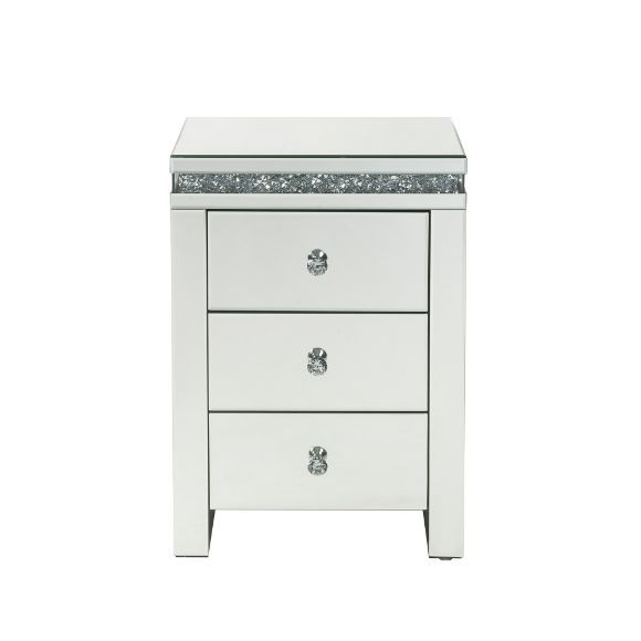 Noralie - Accent Table - Mirrored & Faux Diamonds