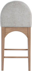Waldorf - Chenille Stool With Natural Legs